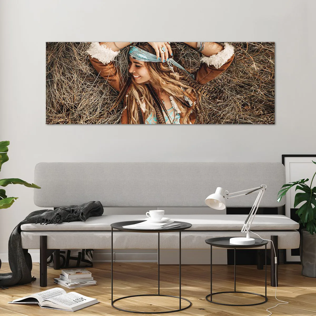 Glass picture - On the Way to the Summer of Love - 140x50 cm