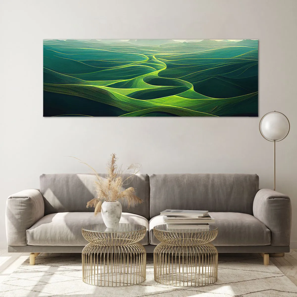 Obraz na skle - V zelených údoliach - 140x50 cm