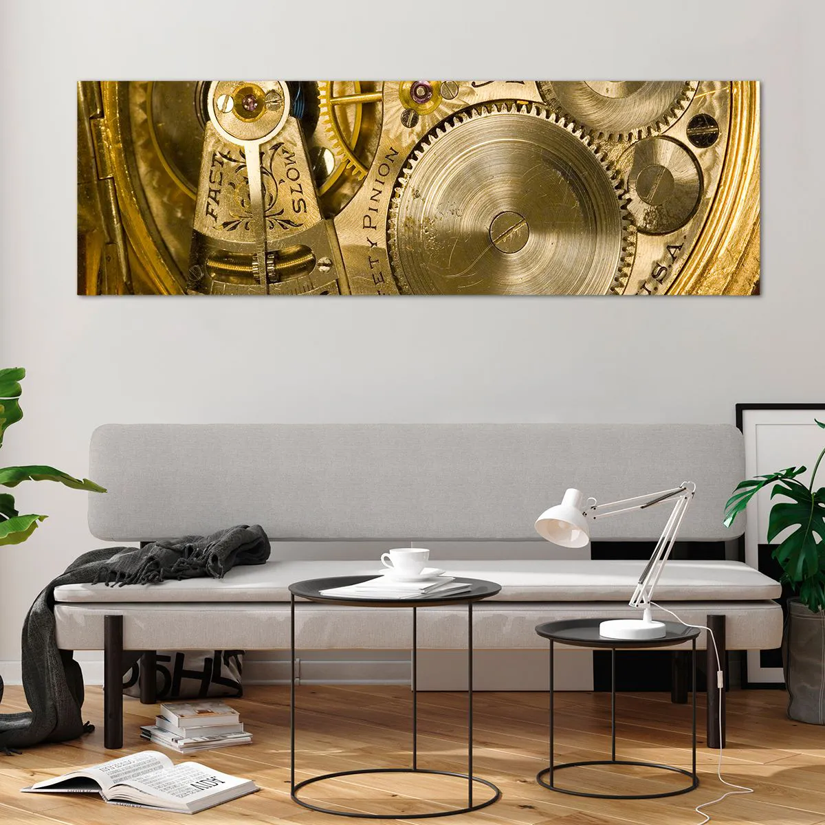 Quadro em vidro - Mova-se com o tempo - 160x50 cm