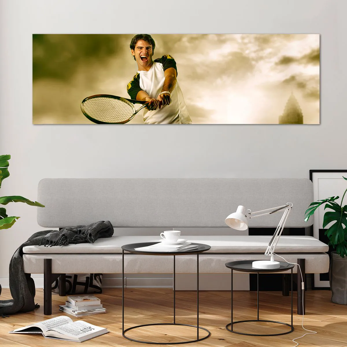 Schilderen op glas - Energie en vreugde - 160x50 cm