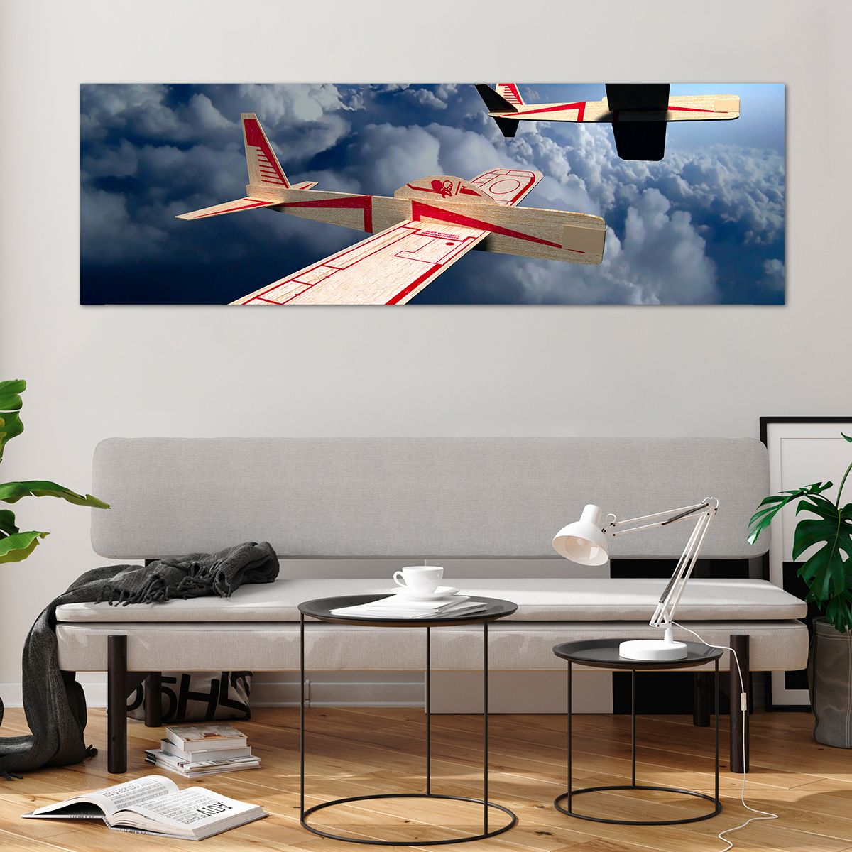 Üveg kép Repülőgép, Üveg kép Vitorlázó Repülőgép, Üveg kép Felhők, Üveg kép Repülőgép, Üveg kép Absztrakció