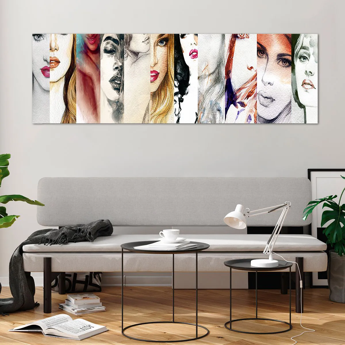 Impression sur verre - Image sur verre - Une collection de portraits de femmes dans divers styles artistiques. - 160x50cm - Et c'est toujours TOI - Décoration murale moderne pour le salon et la chambre ARTTOR
