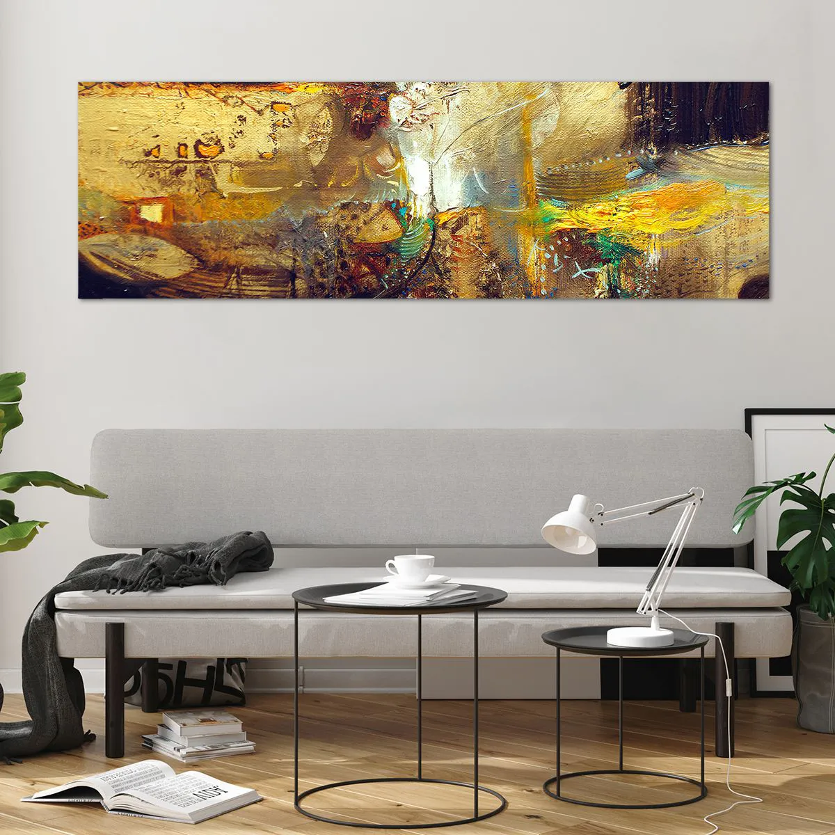 Glastavla - Bild på glas - Kallt, varmare, hett - 160x50 cm