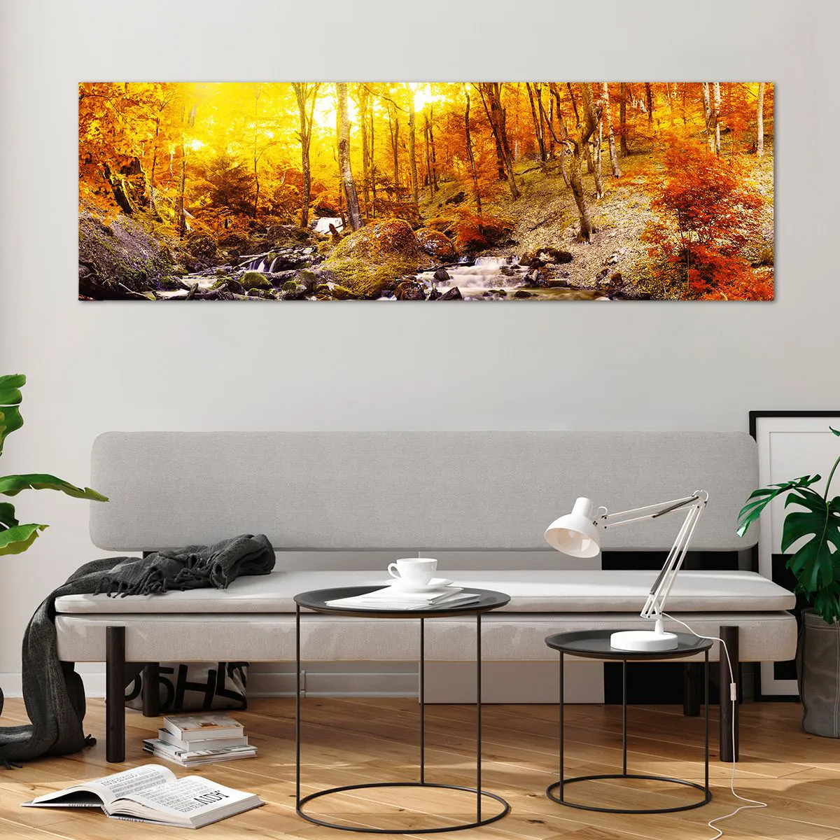 Glass picture - Stones Set in Gold and Platinum - 160x50 cm