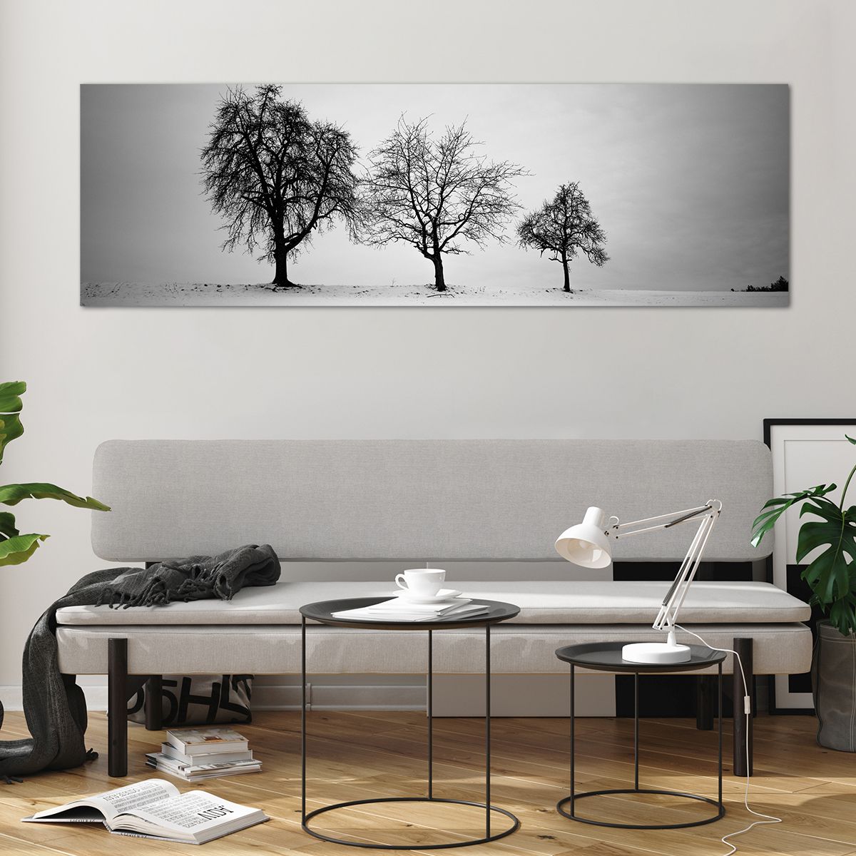 Glass picture  Landscape, Glass picture  Trees, Glass picture  Winter, Glass picture  Nature, Glass picture  Black And White