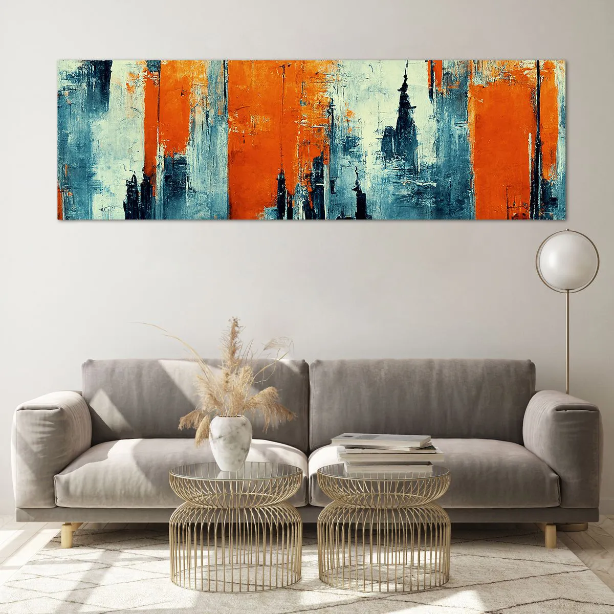 Tablou pe sticlă - Peisaj modern - 160x50 cm