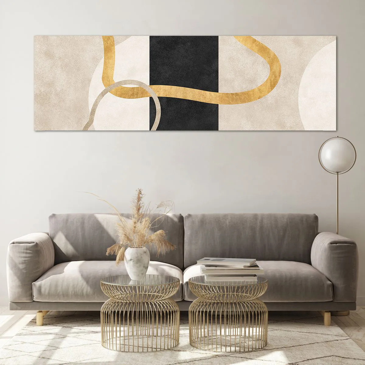 Üveg kép - Hurkolt formák - 160x50 cm