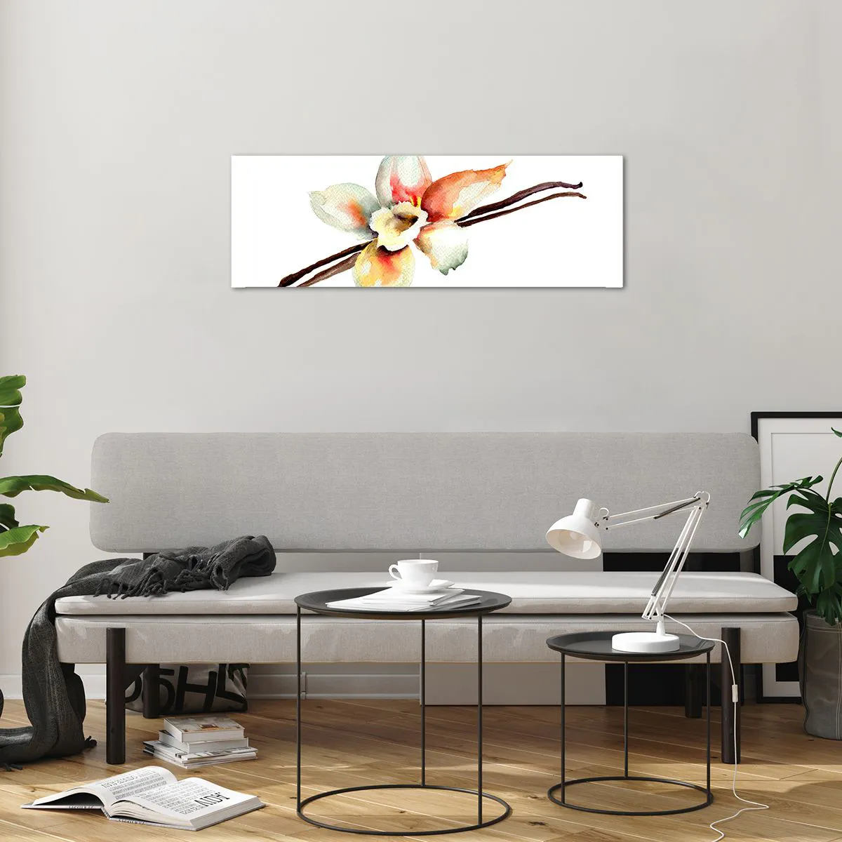 Quadro em vidro - Doçura derramada com tinta - 90x30 cm