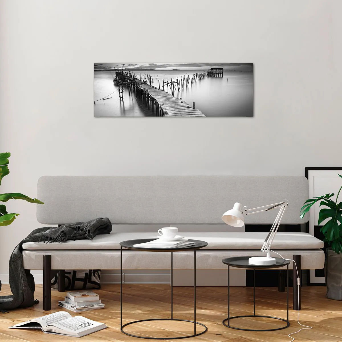 Obraz na skle - Klid zapomenutého břehu - 90x30 cm