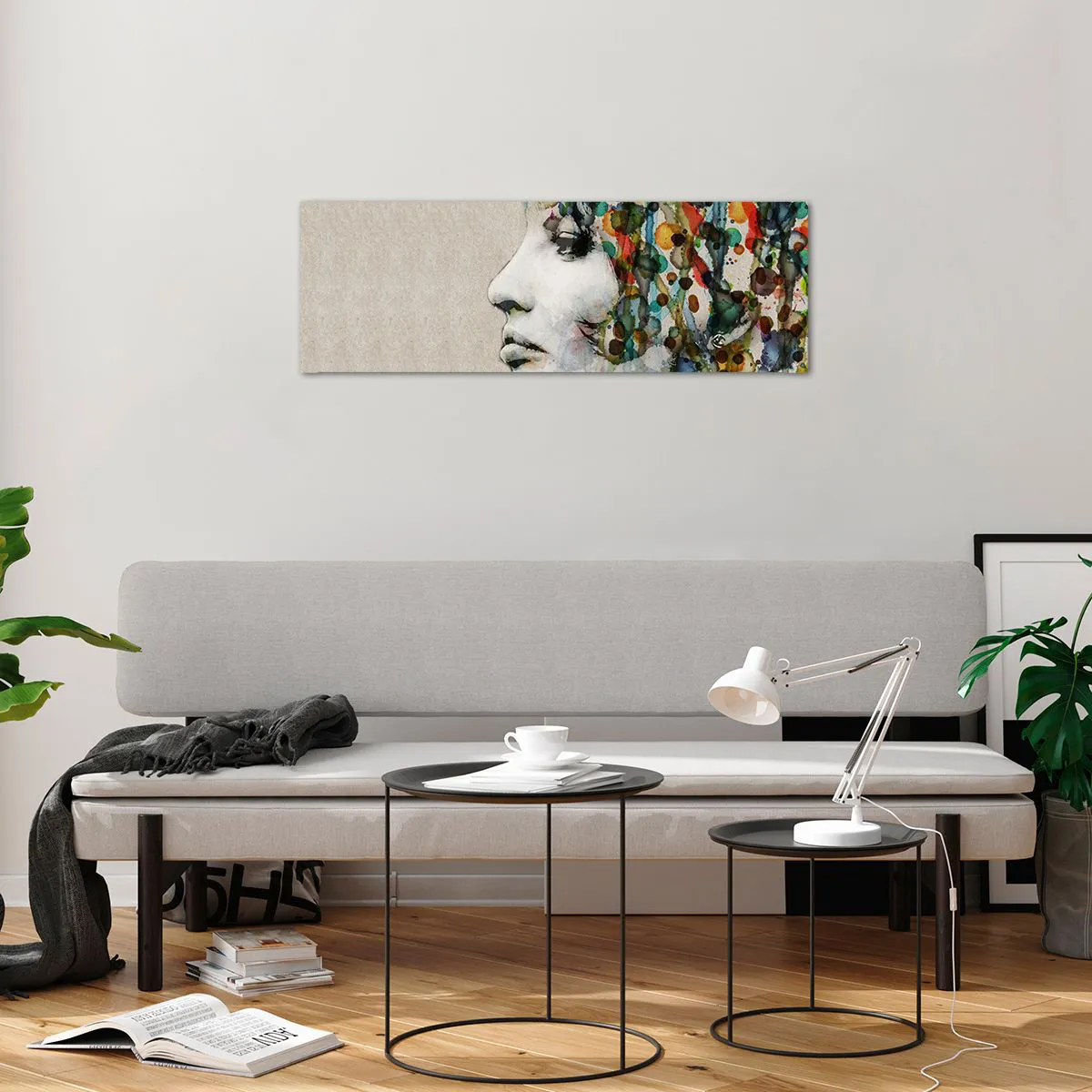 Quadro su vetro - Emersa dal grigio - 90x30 cm