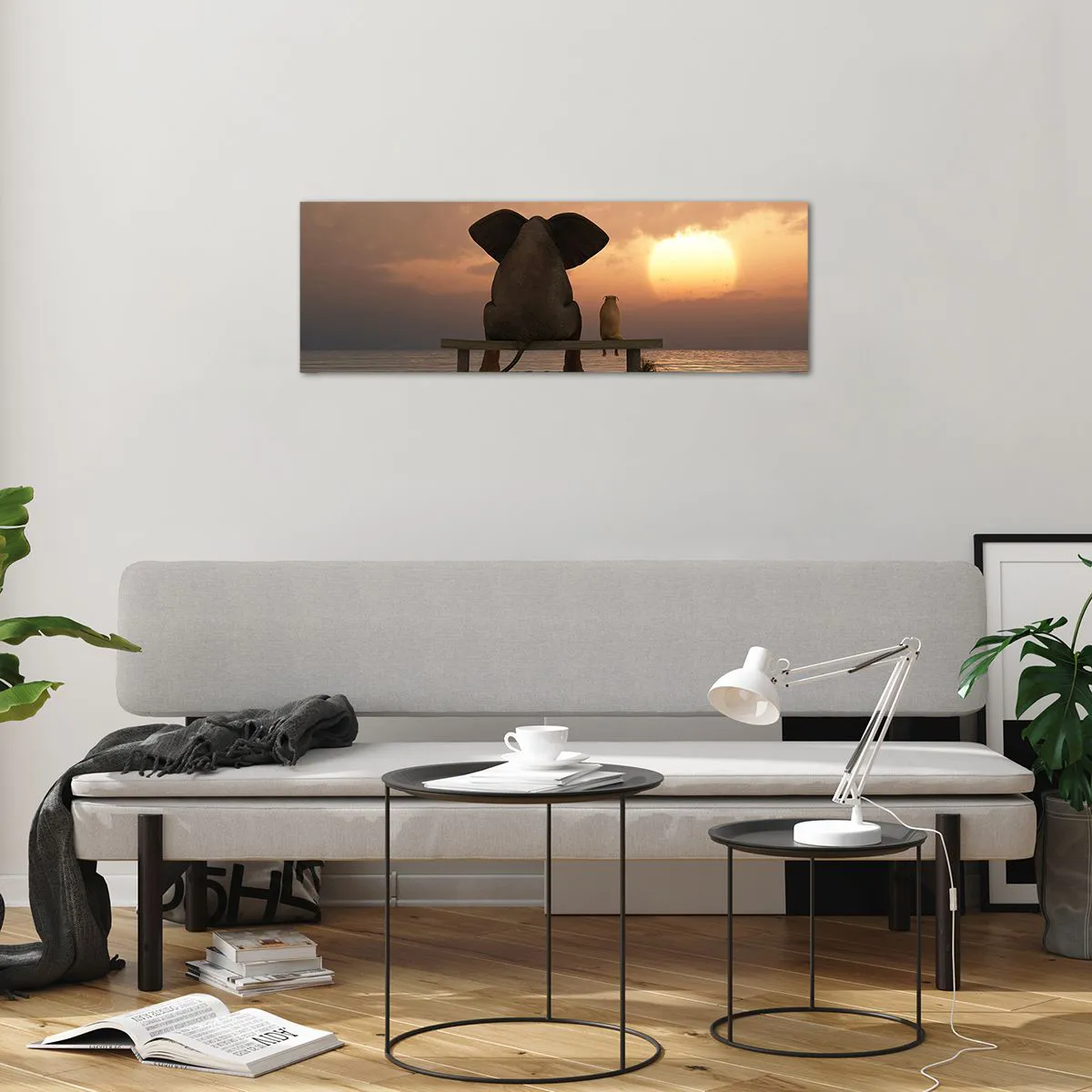 Glass picture - It Feels Good to Be Quiet Together - 90x30 cm