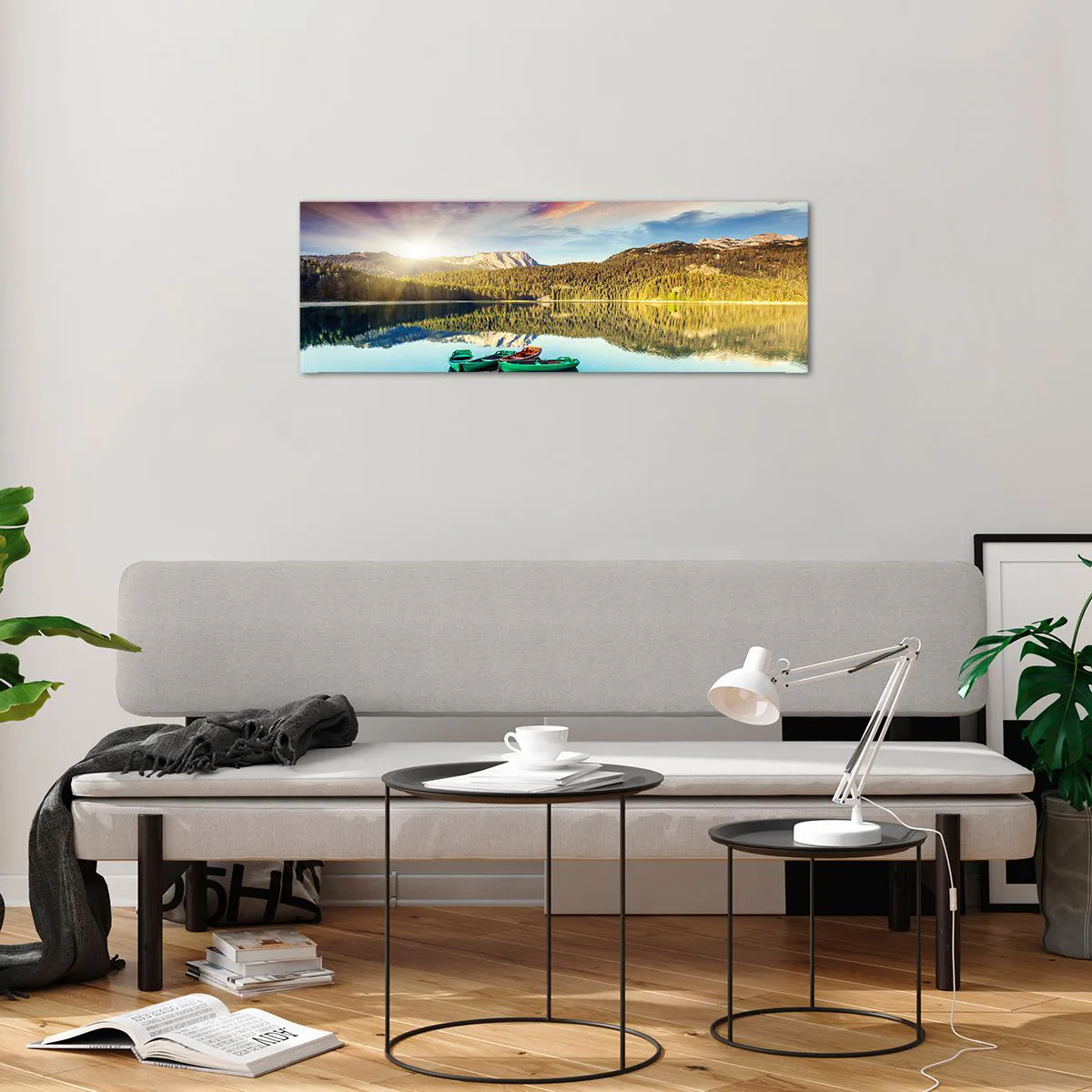 Tablou pe sticlă - Spre o apă netedă ca o oglindă - 90x30 cm