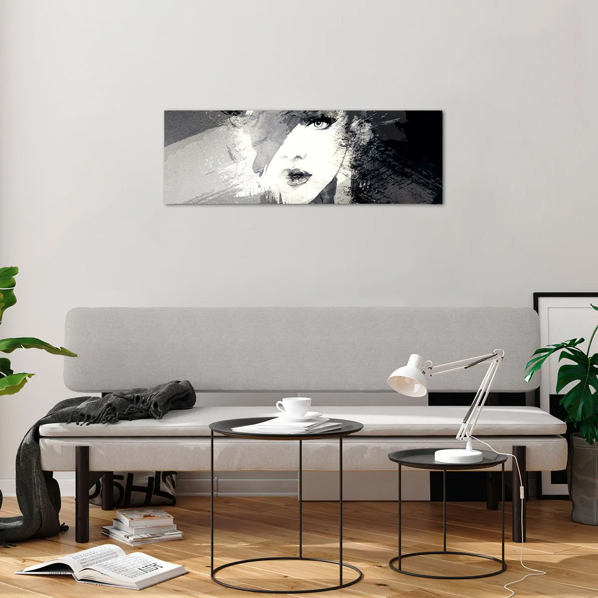 Obraz na szkle - Zza szarego woalu - 90x30 cm