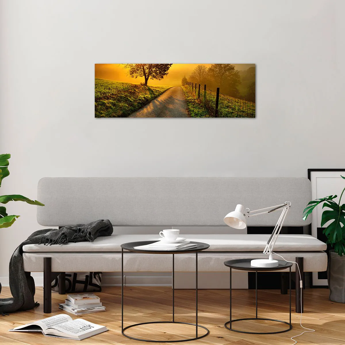 Quadro em vidro - Uma tarde agradável - 90x30 cm