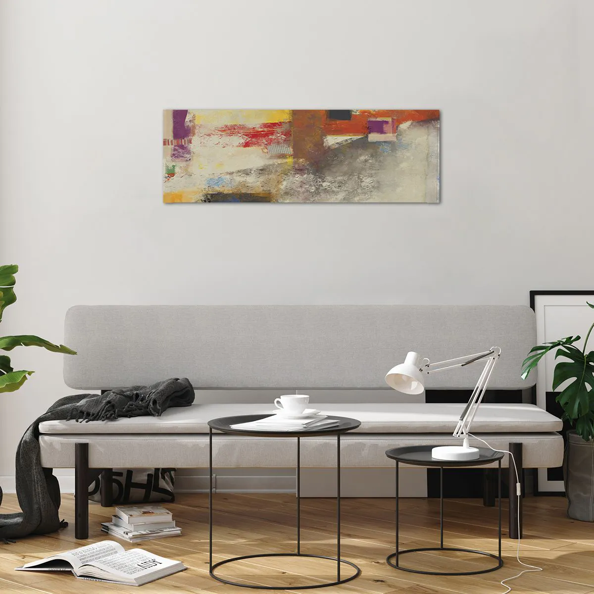 Quadro su vetro - Geometria dei colori - 90x30 cm