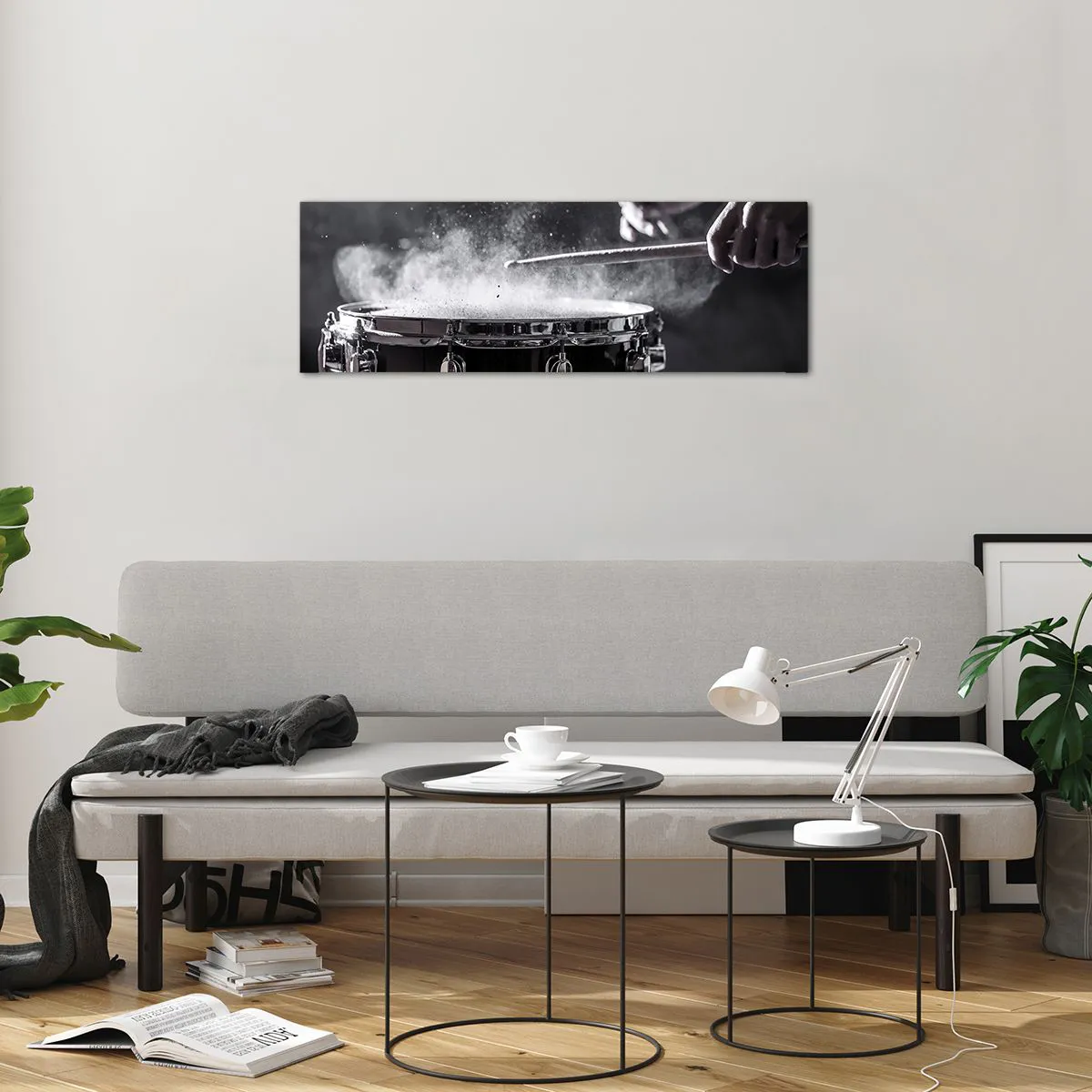 Billede på glas - Musikkens puls - 90x30 cm