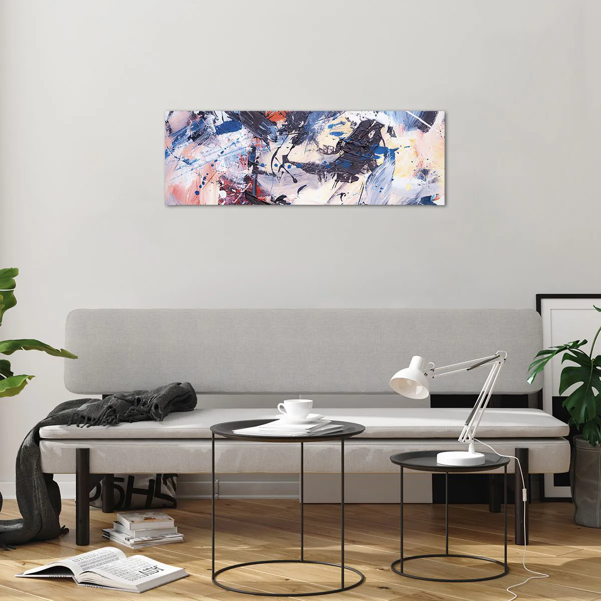 Glass picture - Crazy Dance of Abstraction - 90x30 cm