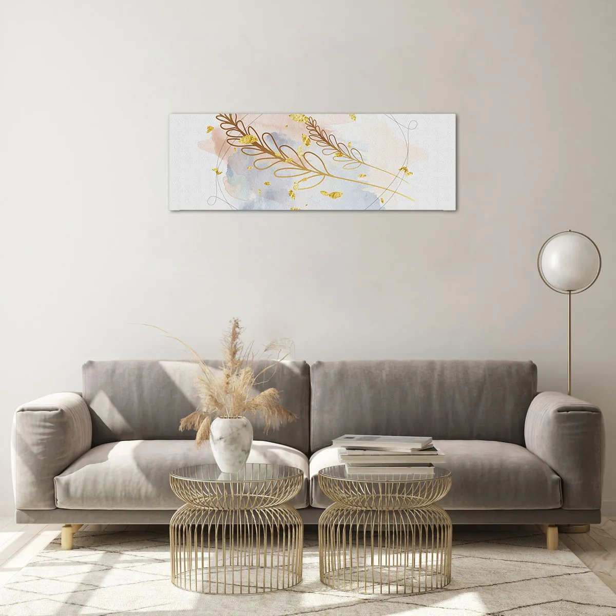 Impression sur verre - Image sur verre - Explosion d'or - 90x30 cm