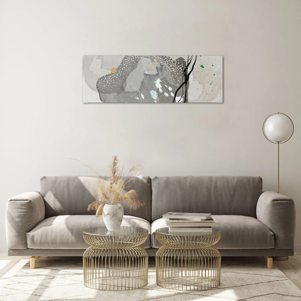 Glasbild - Bild auf glas - Organische Komposition - 90x30 cm