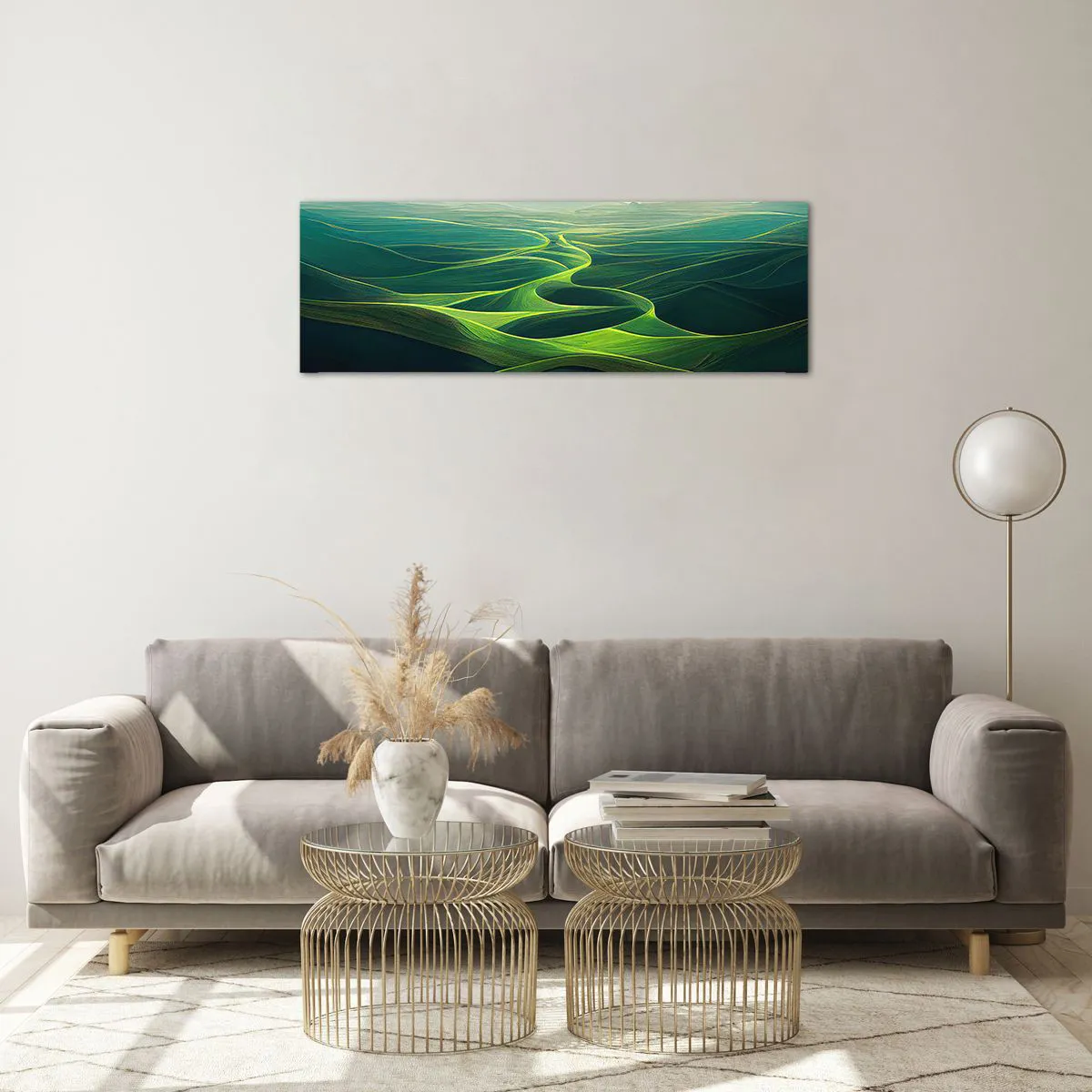 Impression sur verre - Image sur verre - Dans les vallées verdoyantes - 90x30 cm