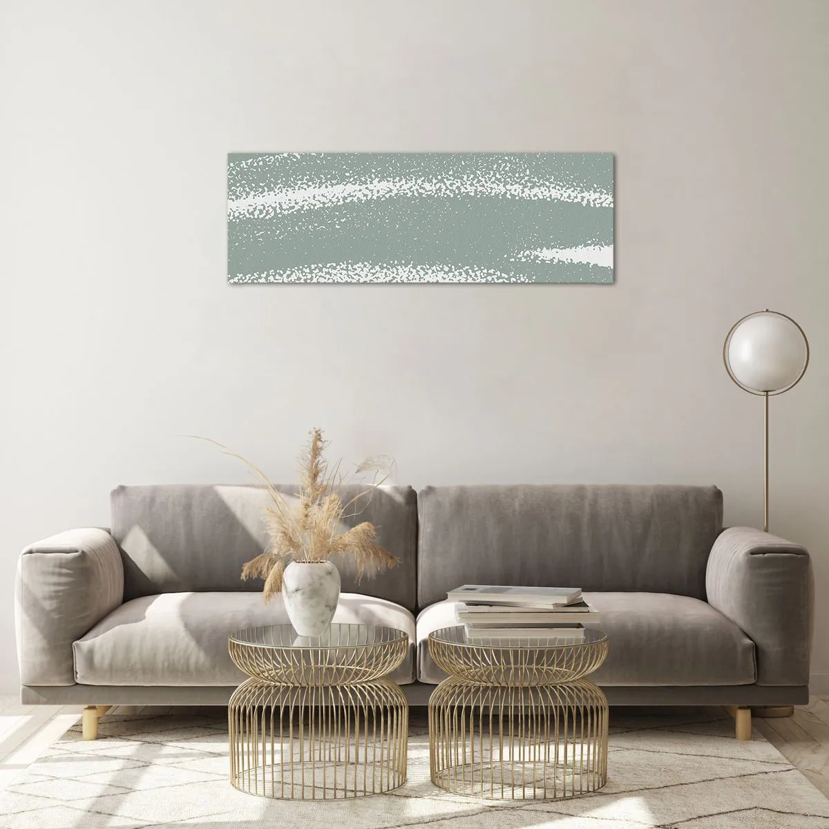 Tablou pe sticlă - Abstracție în stil de iarnă - 90x30 cm