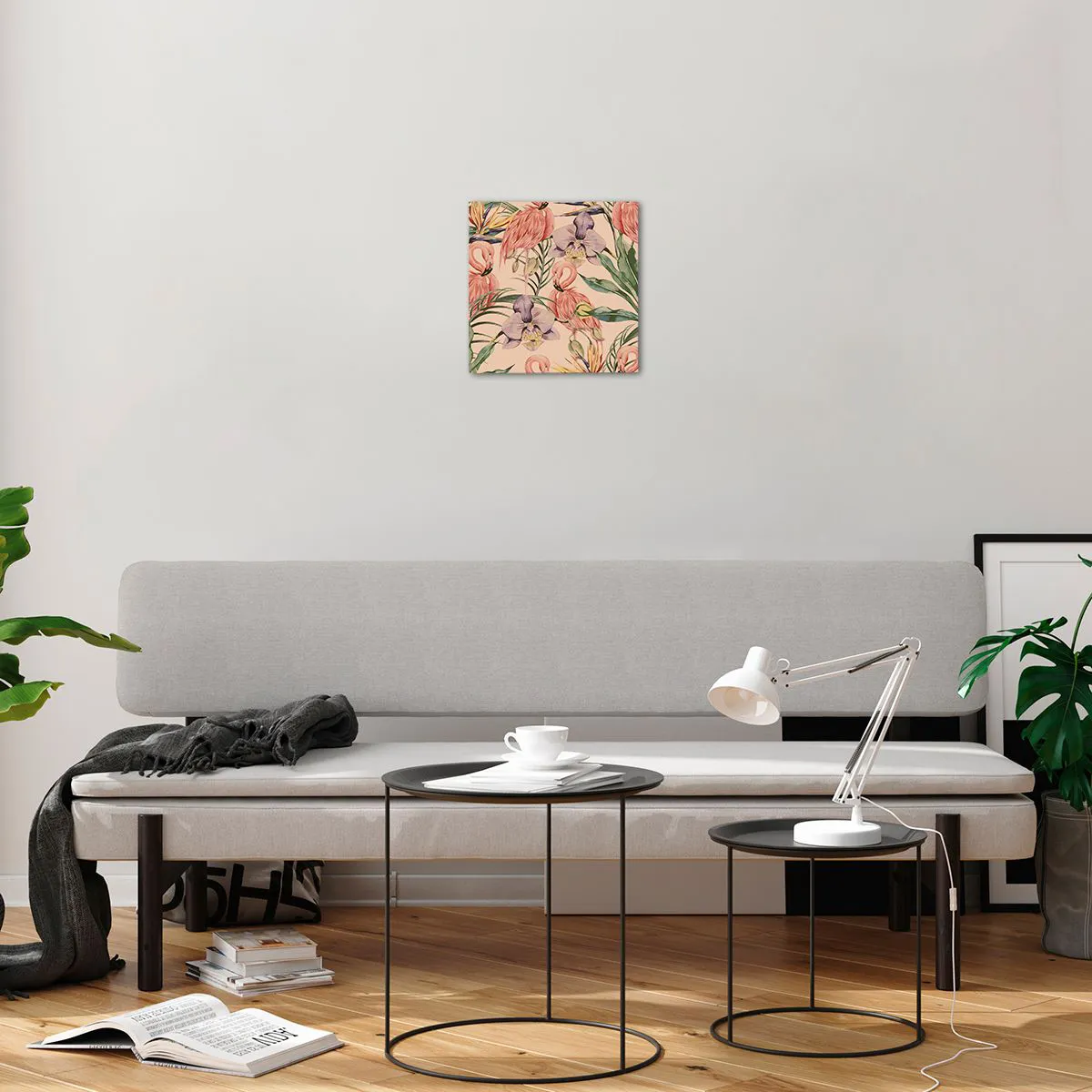 Schilderen op glas - Roze ballet in bloemen - 30x30 cm