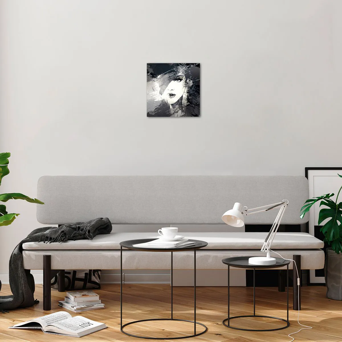 Obraz na szkle - Zza szarego woalu - 30x30 cm