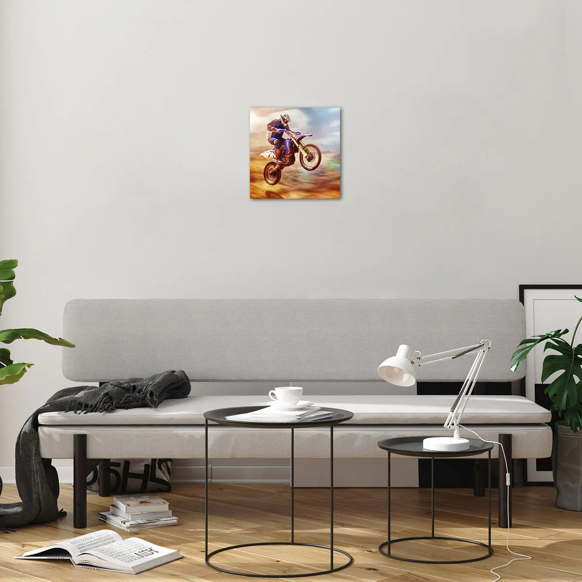 Obraz na skle - Motocyklové šialenstvo - 30x30 cm