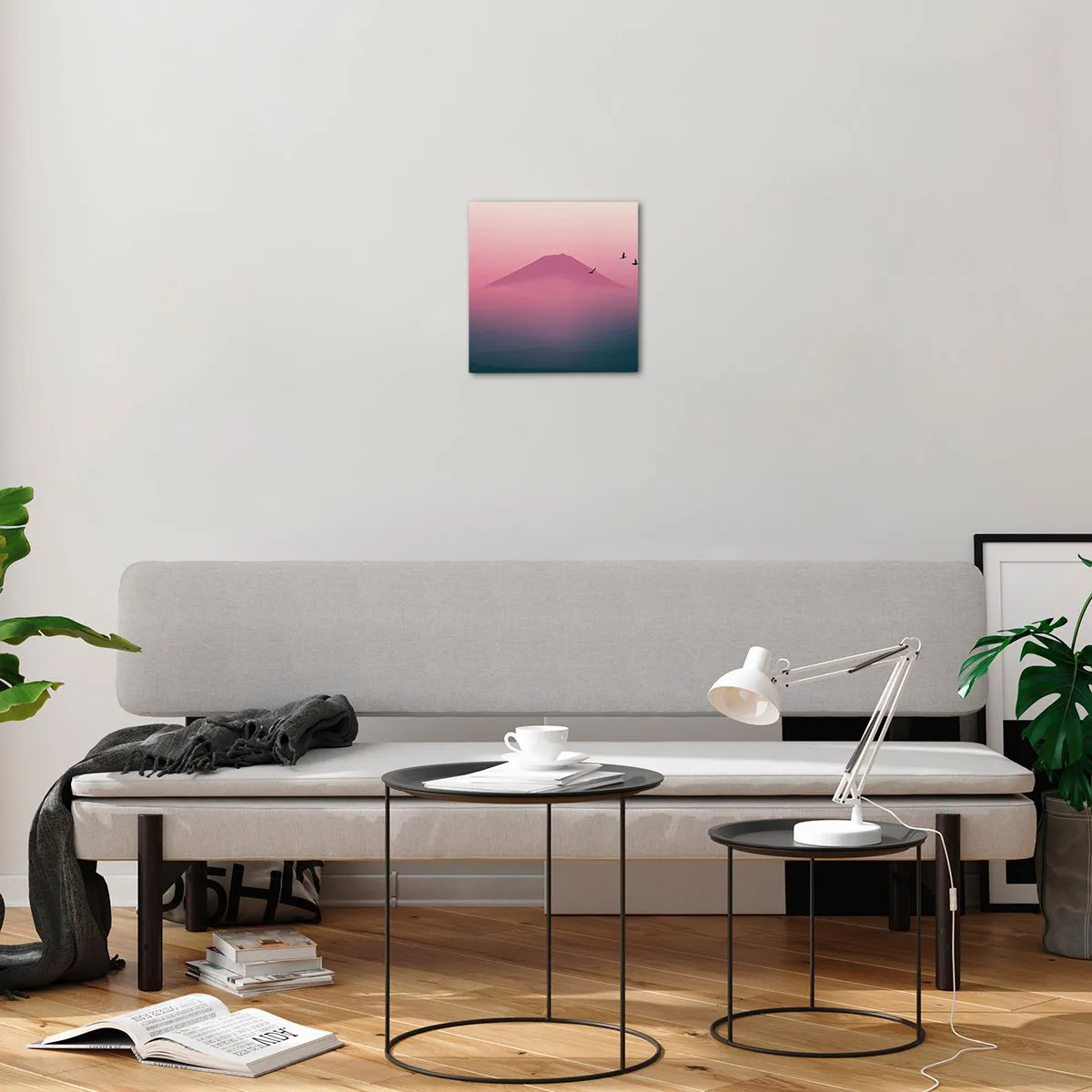 Glastavla - Bild på glas - Vandrare över molnen - 30x30 cm