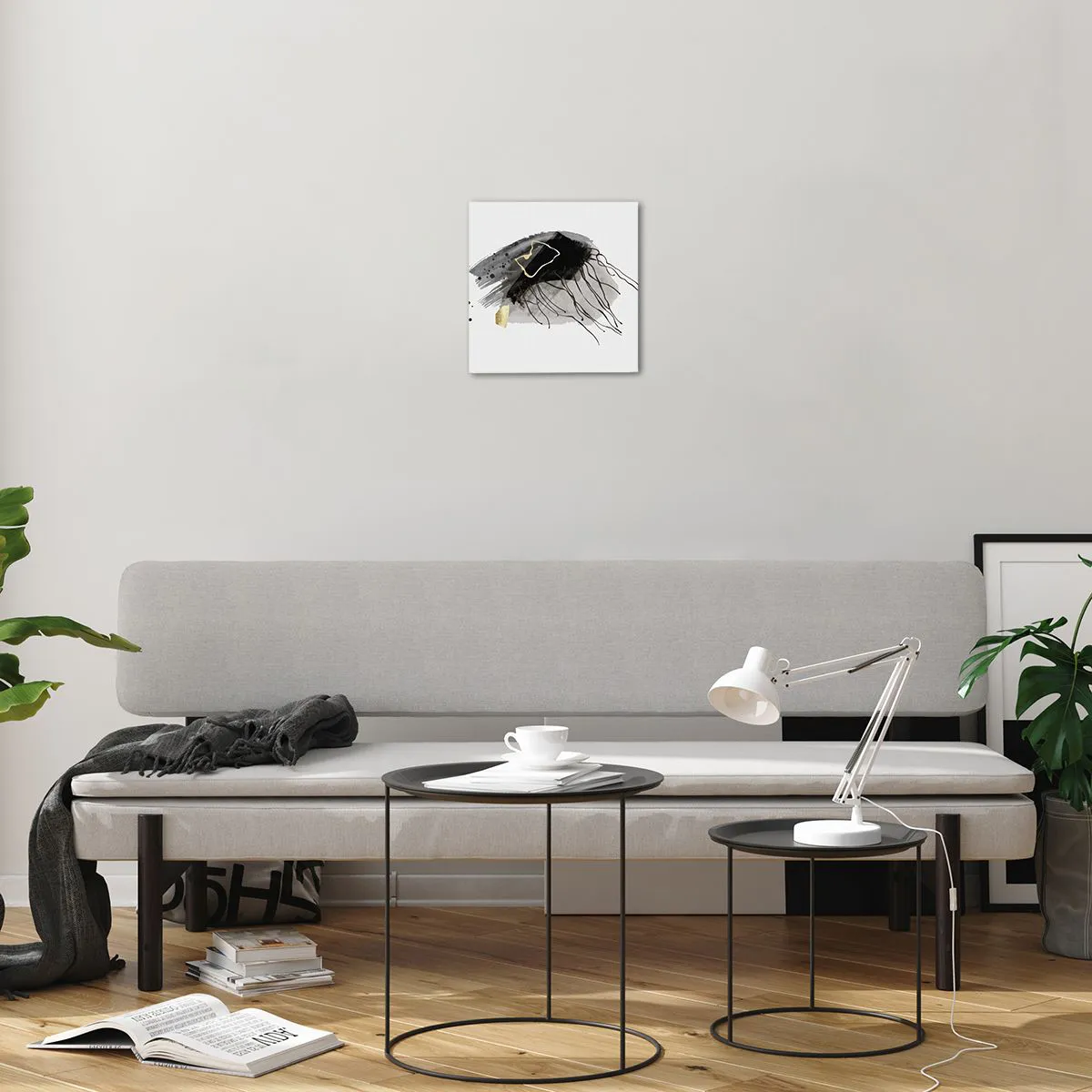 Quadro su vetro - In nero e in oro - 30x30 cm