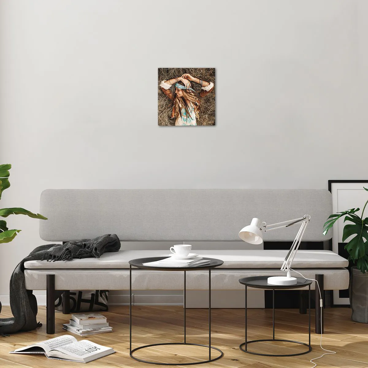 Glastavla - Bild på glas - På väg till kärlekens sommar - 30x30 cm