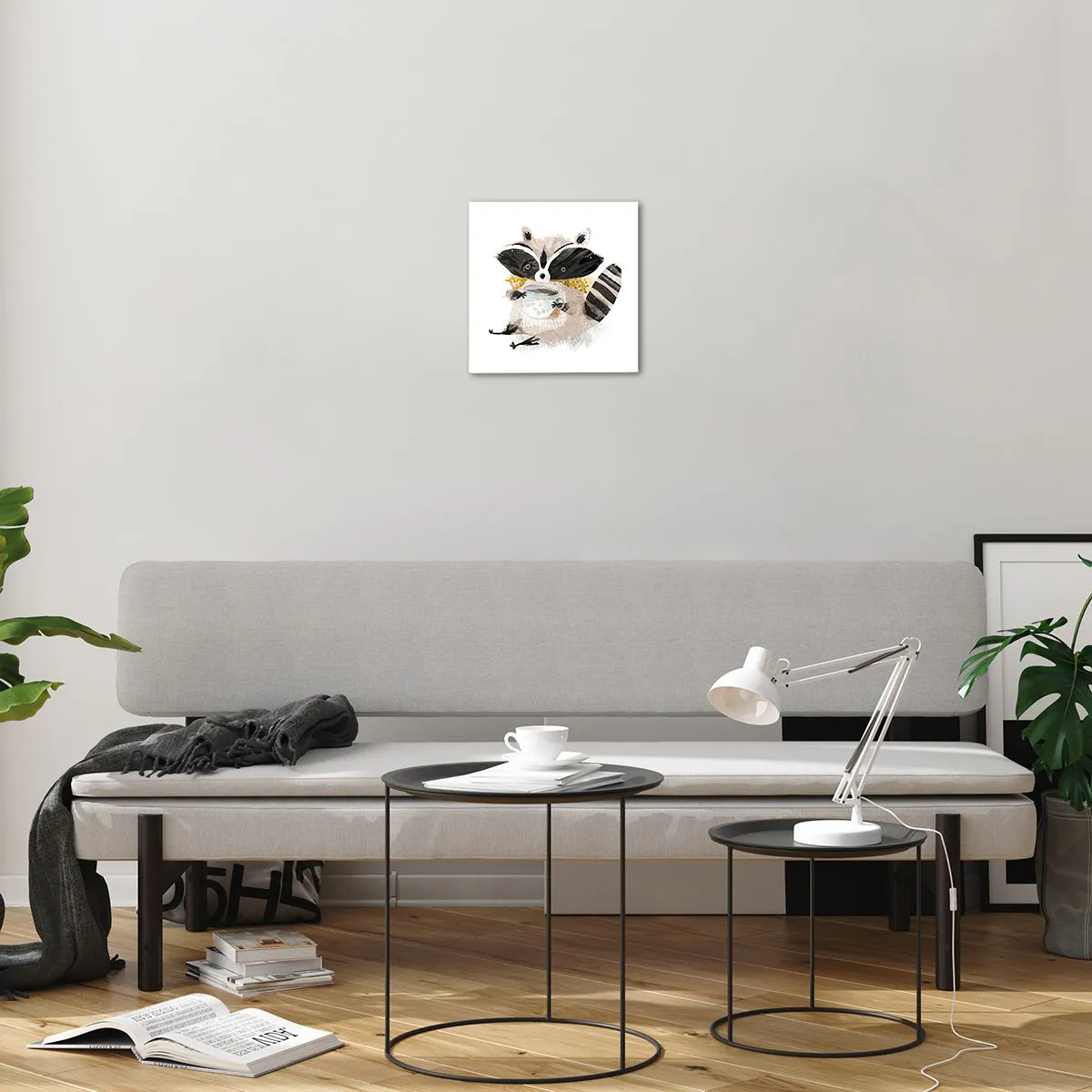 Impression sur verre - Image sur verre - Mon ami le raton laveur - 30x30 cm