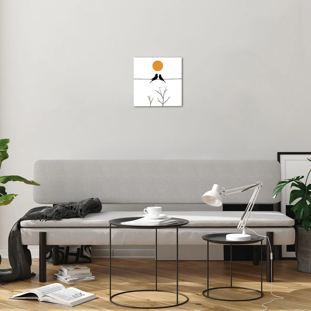 Tablou pe sticlă - Seară cu privighetori - 30x30 cm