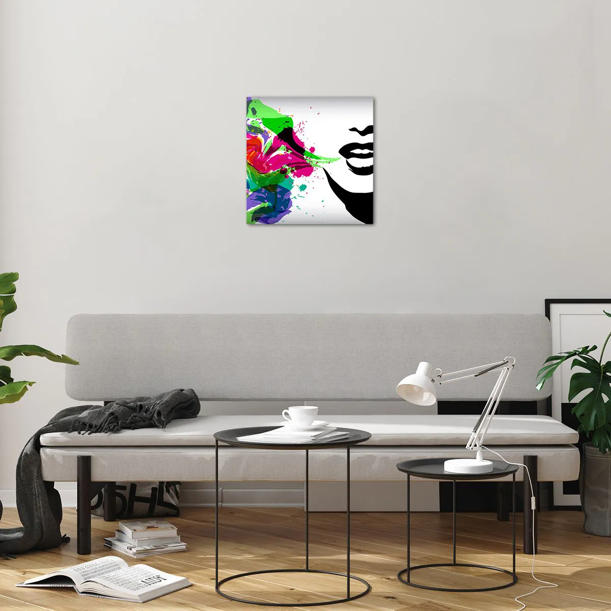 Tablou pe sticlă - O poveste în culorile curcubeului - 40x40 cm