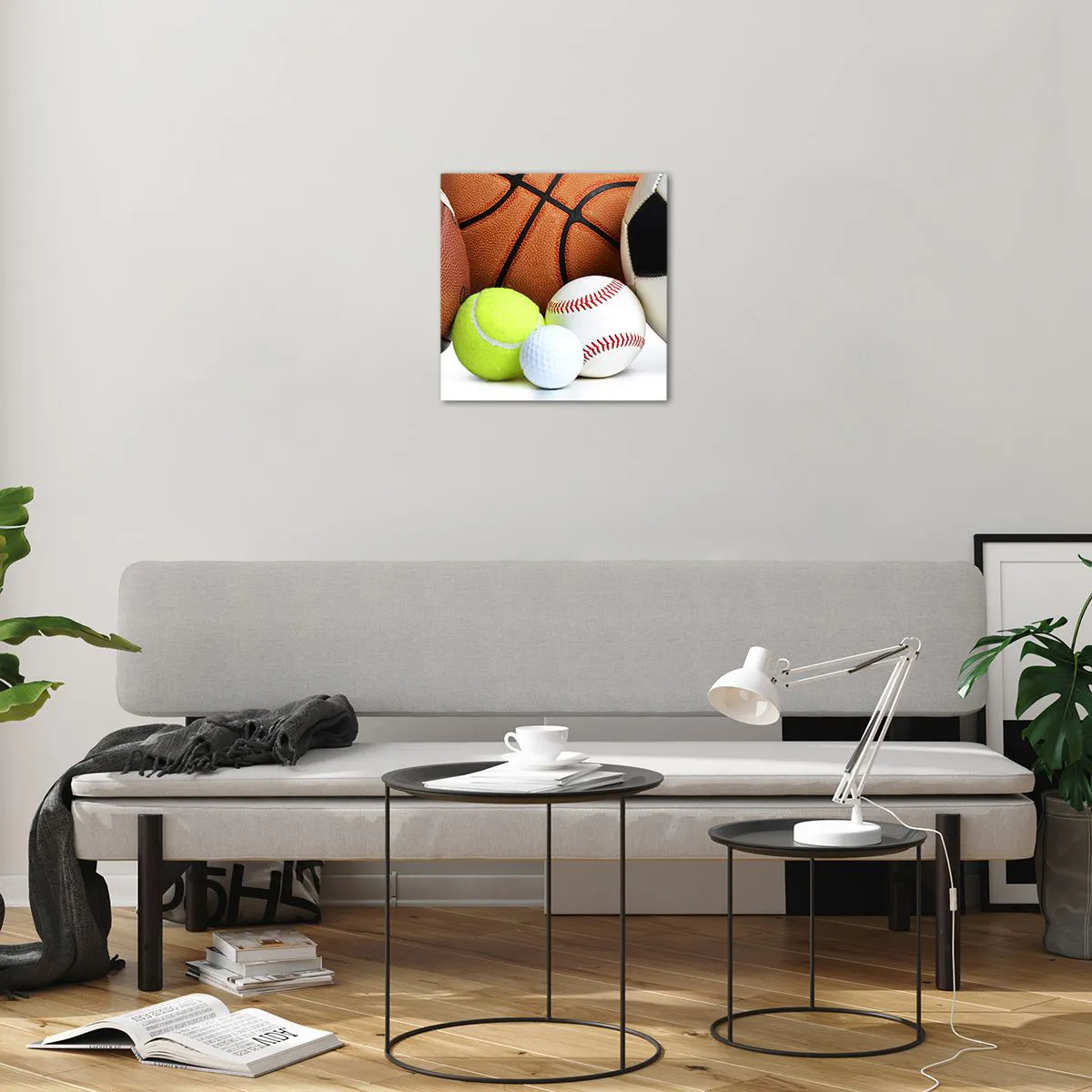 Quadro em vidro - Adoramos uma bola! - 40x40 cm