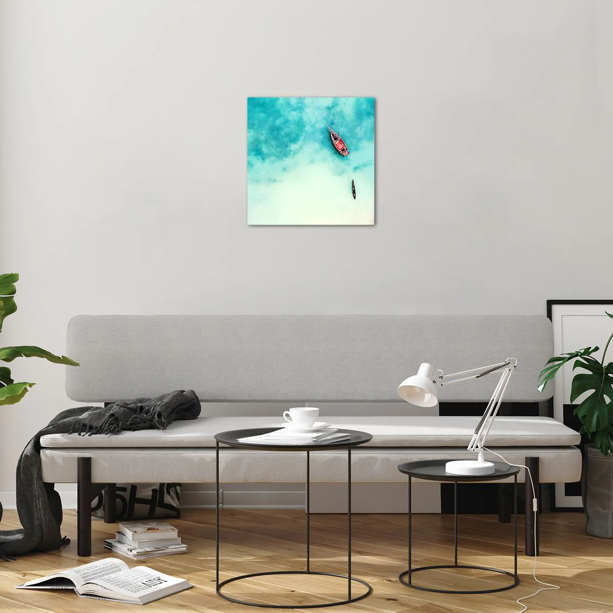 Schilderen op glas - Want op de stranden van Zanzibar, wanneer het teveel aan water ... - 40x40 cm