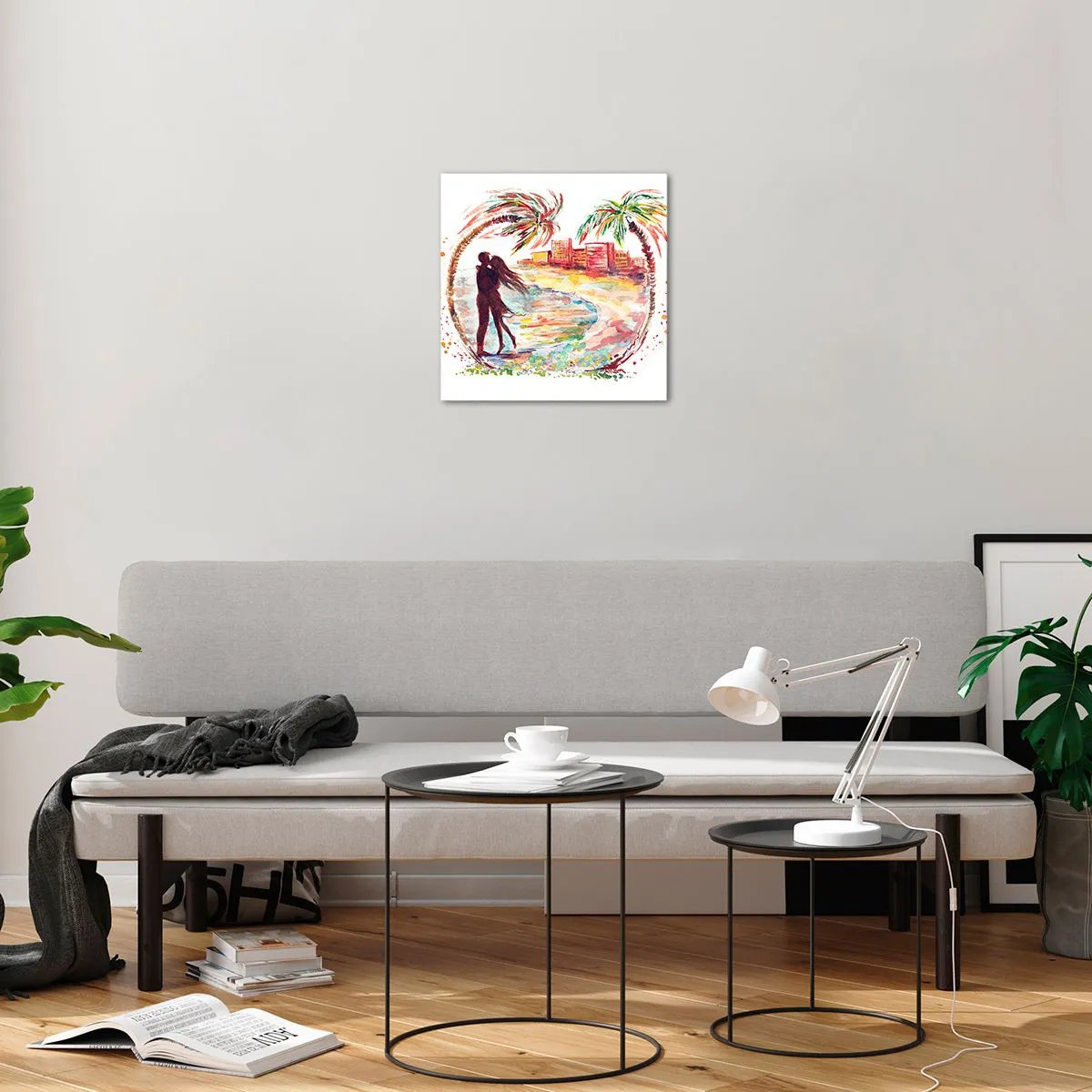 Quadro su vetro - Vacanze romantiche - 40x40 cm