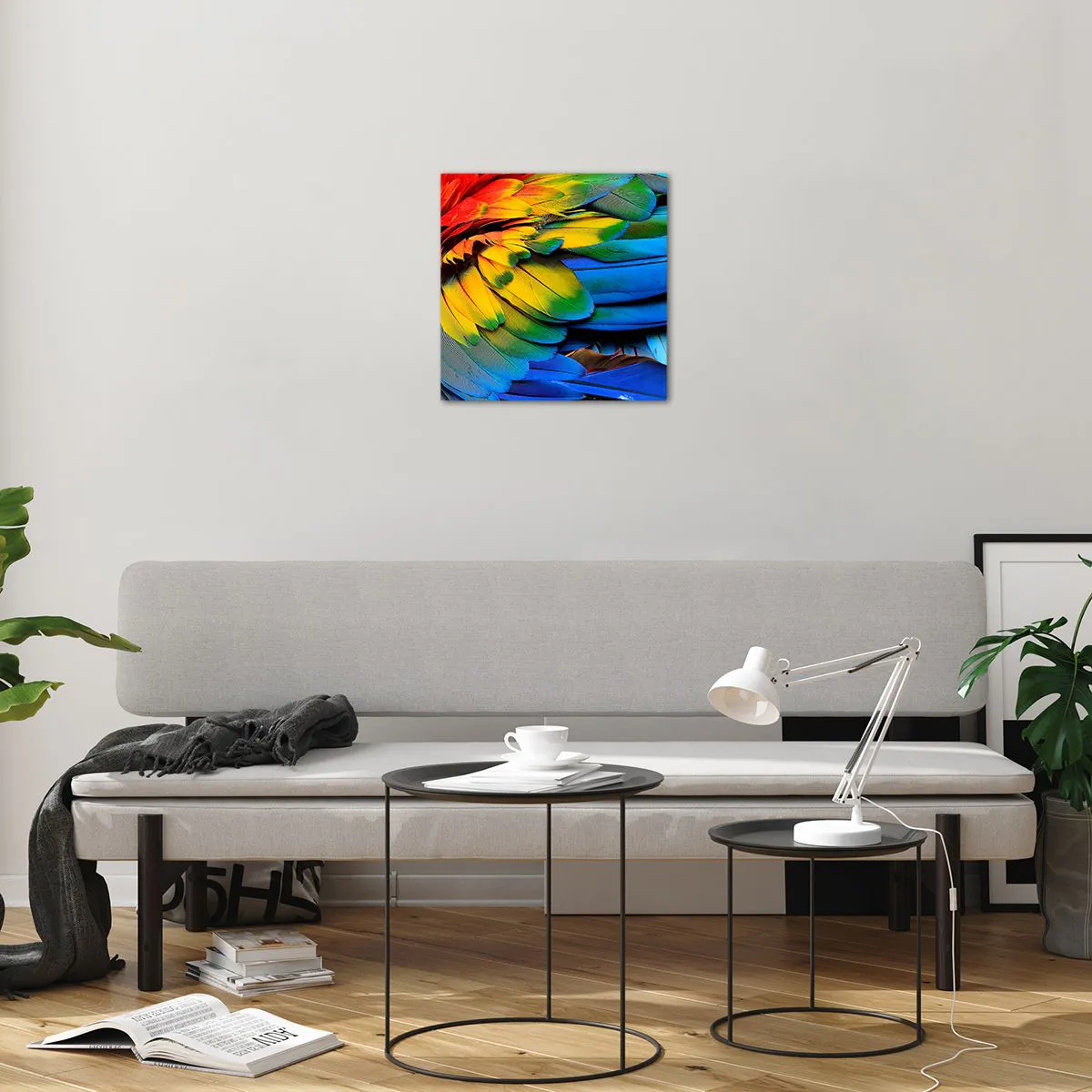 Quadro em vidro - Ave do paraíso - 40x40 cm