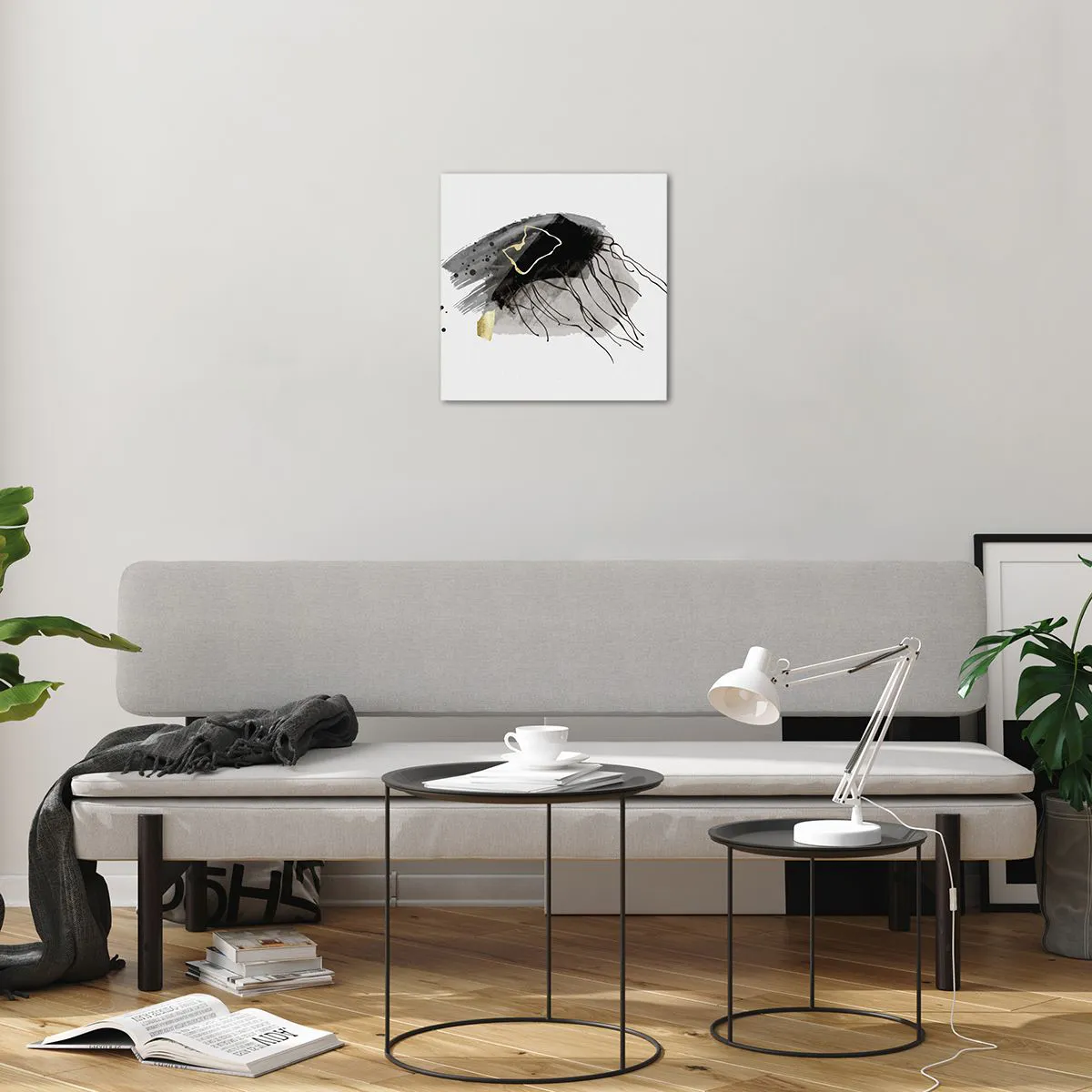 Quadro su vetro - In nero e in oro - 40x40 cm