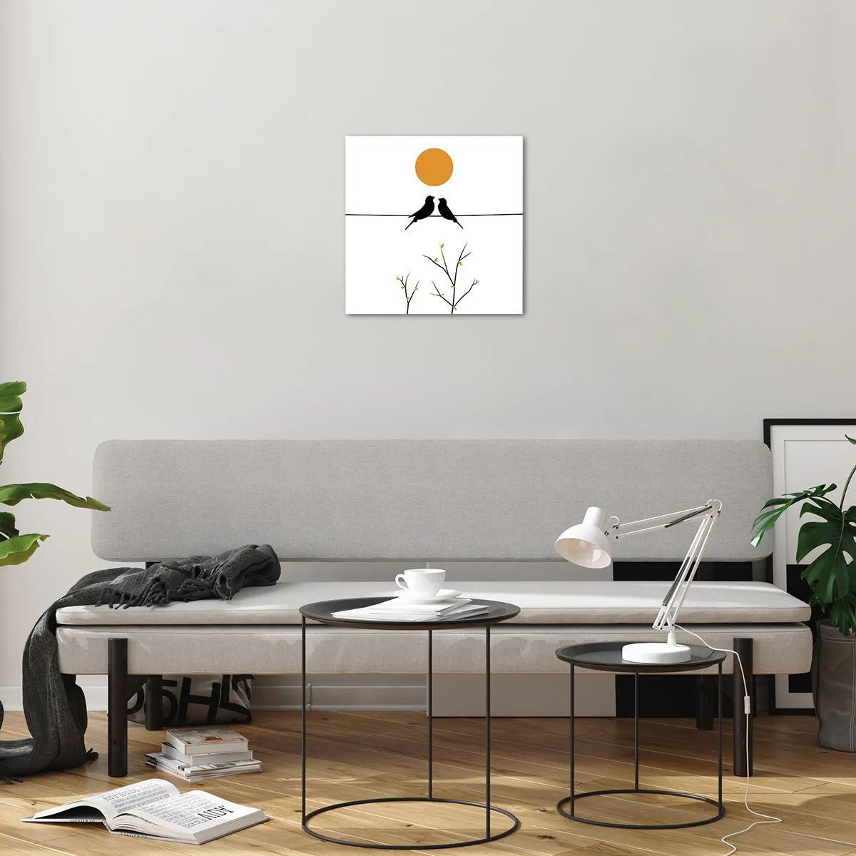 Quadro em vidro - A noite dos rouxinóis - 40x40 cm