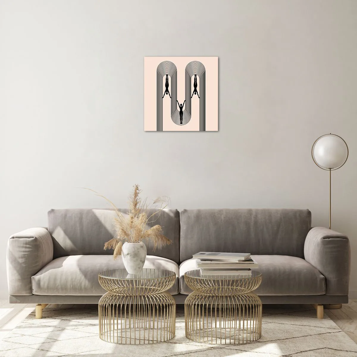 Glastavla - Bild på glas - Upp och ner - 40x40 cm