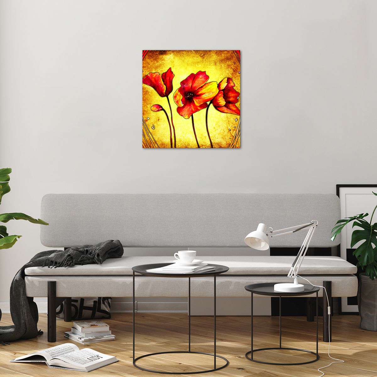 Quadro su vetro Fiori, Quadro su vetro Papaveri, Quadro su vetro Grafica, Quadro su vetro Arte, Quadro su vetro Astrazione