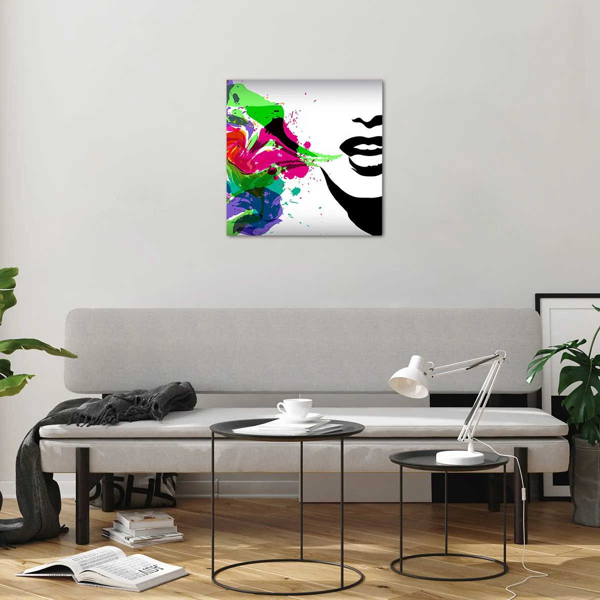 Quadro su vetro - Racconto nei colori dell'arcobaleno - 50x50 cm