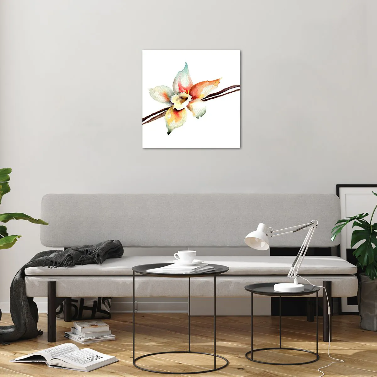 Quadro em vidro - Doçura derramada com tinta - 50x50 cm