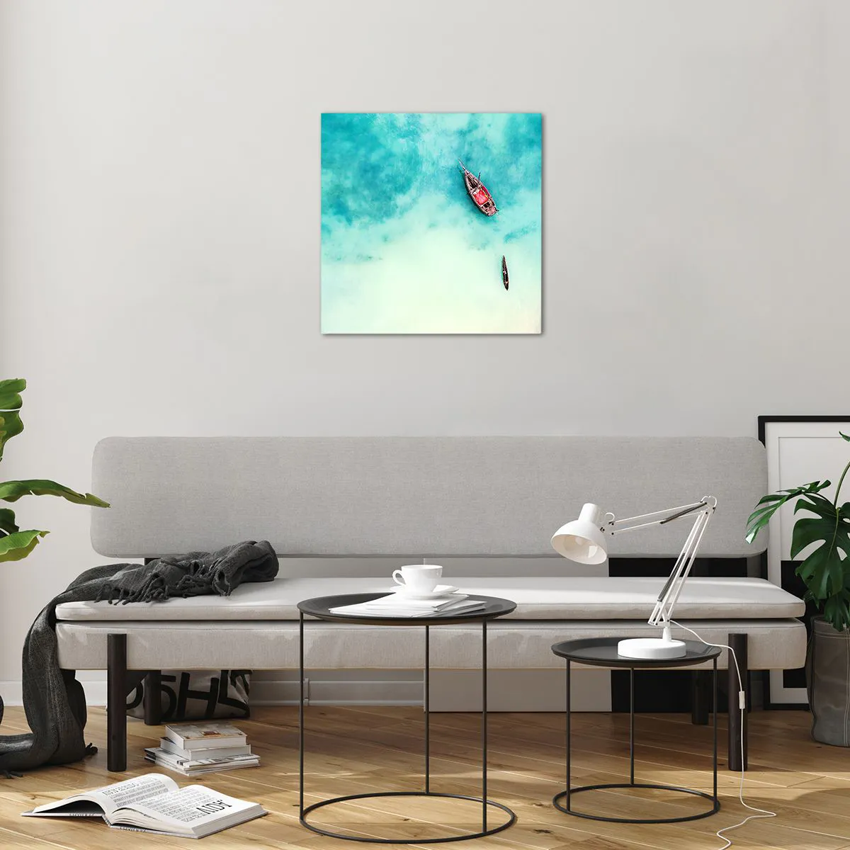 Obraz na skle - Pretože na plážach Zanzibaru, keď je prebytok vody… - 50x50 cm