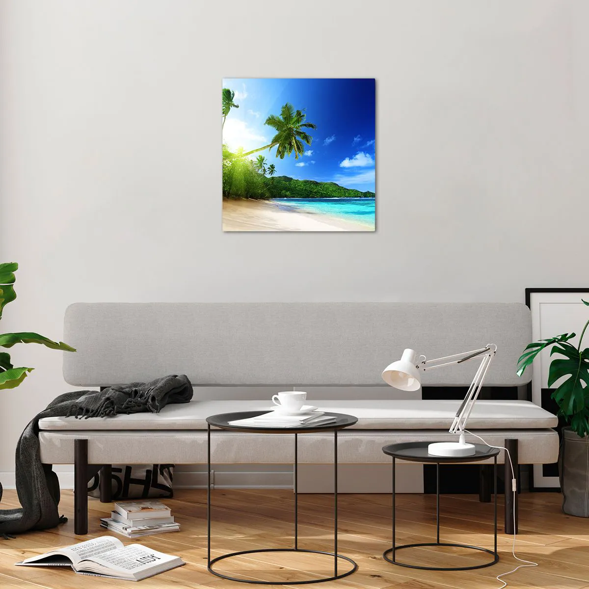Glass picture - Mild Touch of the Tropics - 50x50 cm