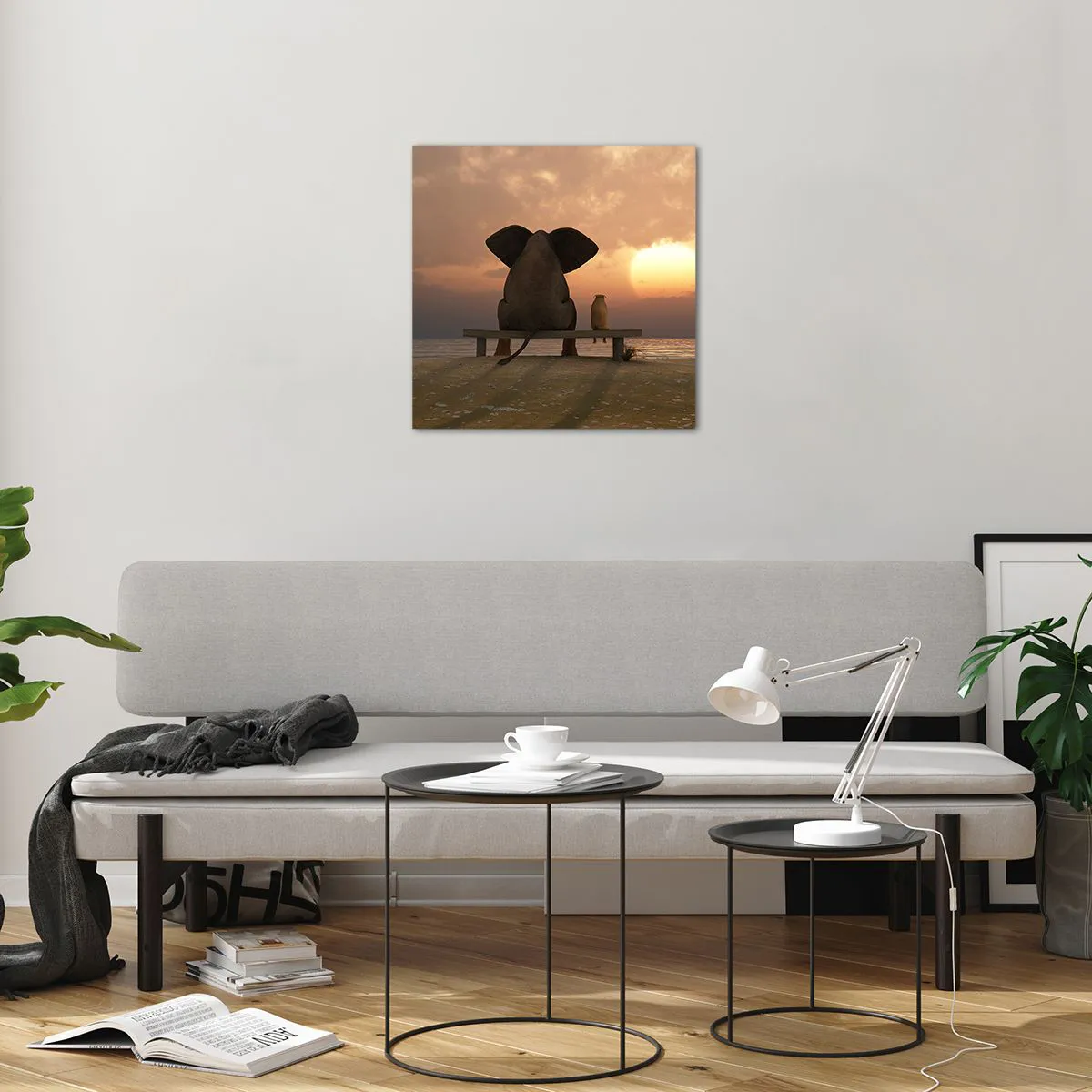 Schilderen op glas - Het is goed om samen stil te zijn - 50x50 cm