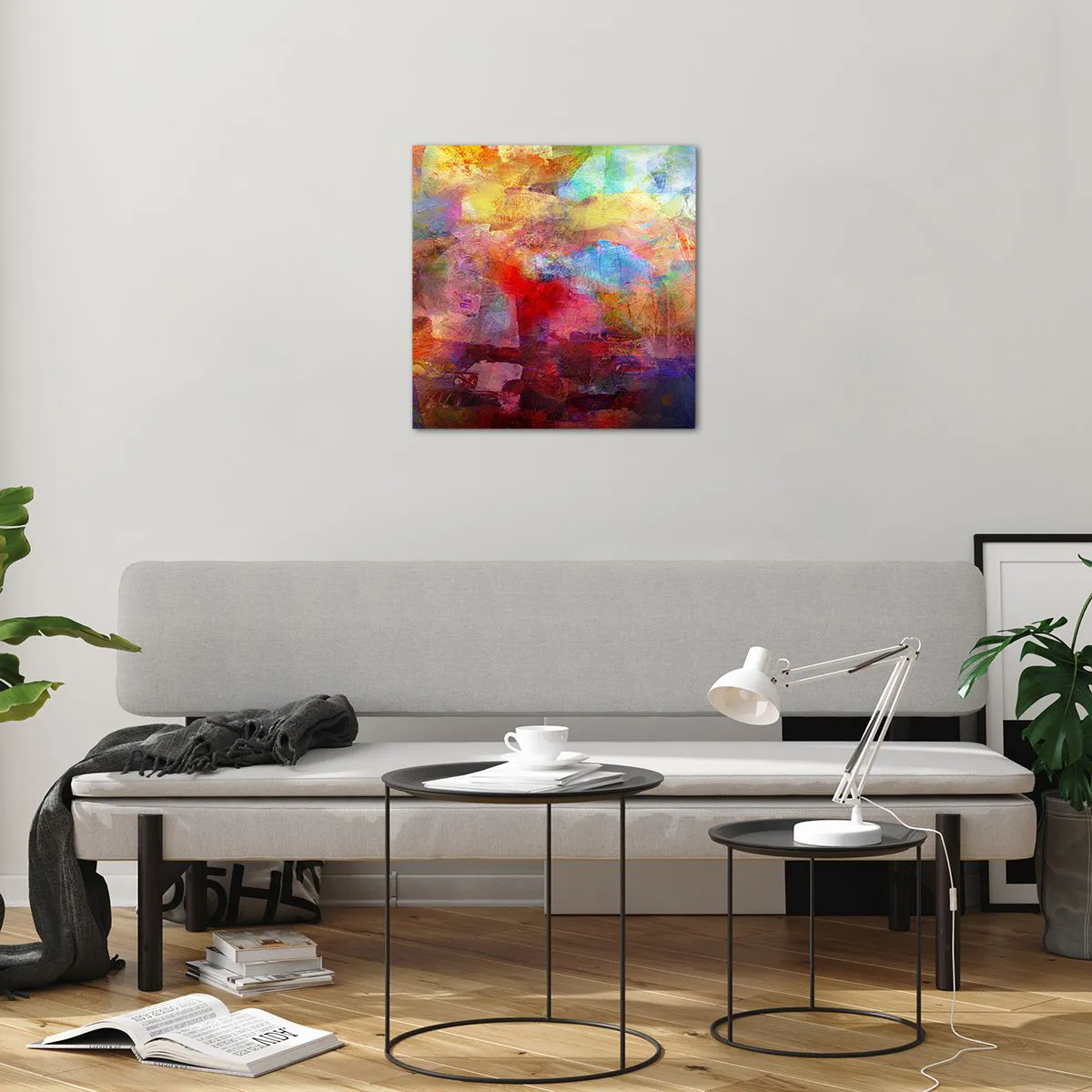 Impression sur verre - Image sur verre - Regardez à l'intérieur de l'arc-en-ciel - 50x50 cm