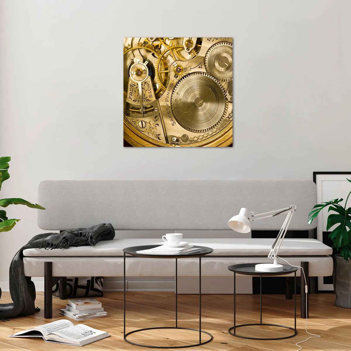 Quadro em vidro - Mova-se com o tempo - 60x60 cm