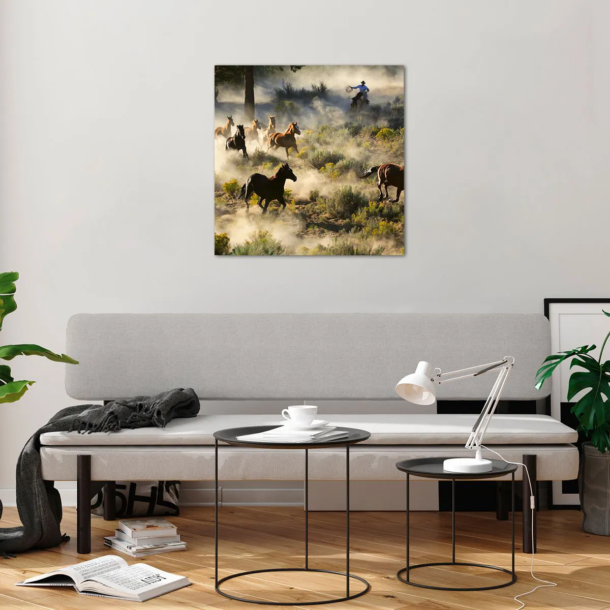 Glasbild - Bild auf glas - Rivalität – Freiheit oder männliche Stärke? - 60x60 cm